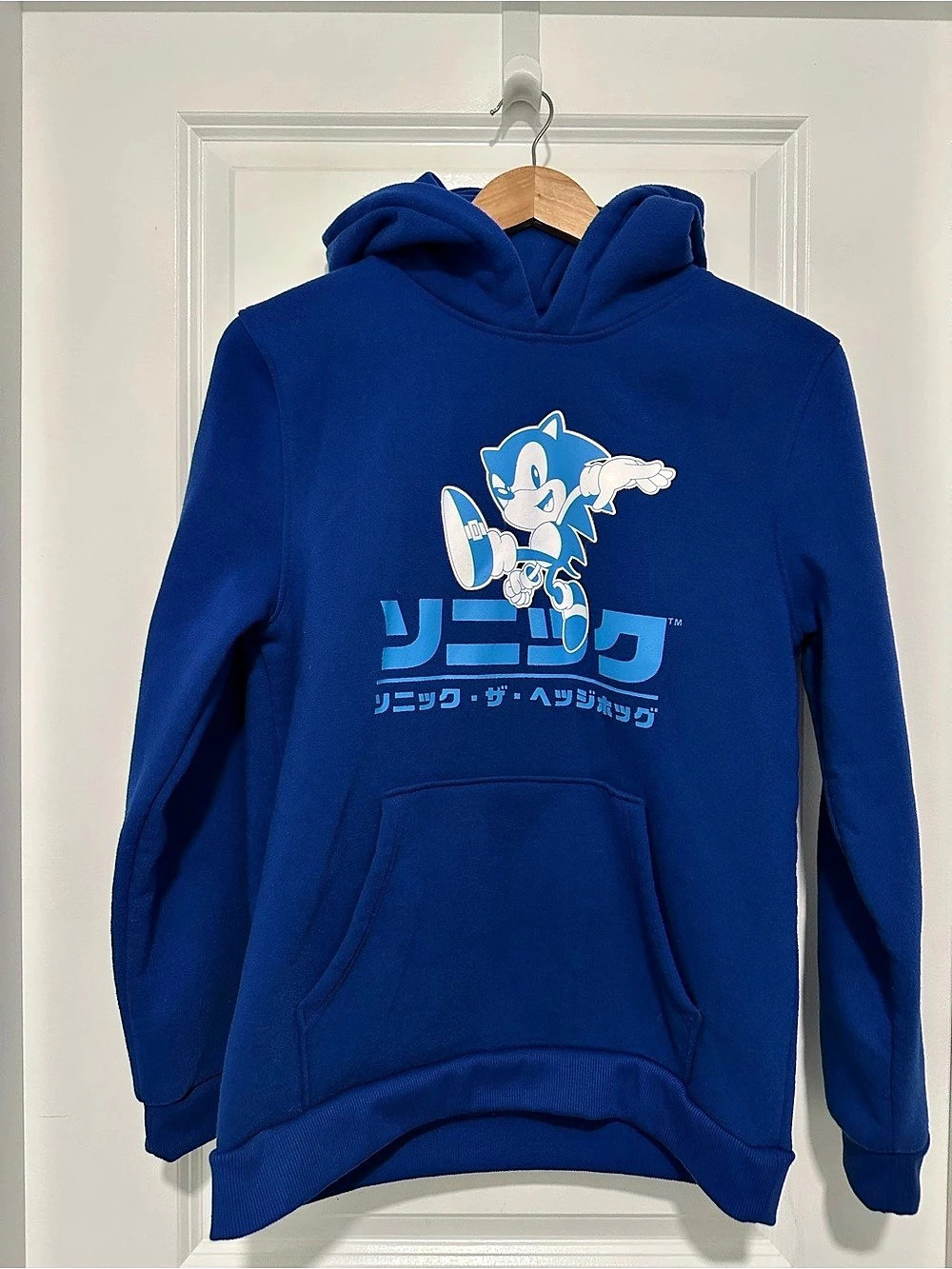 Sega Sonic the Hedgehog Hoodie Blue Graphic Youth XL